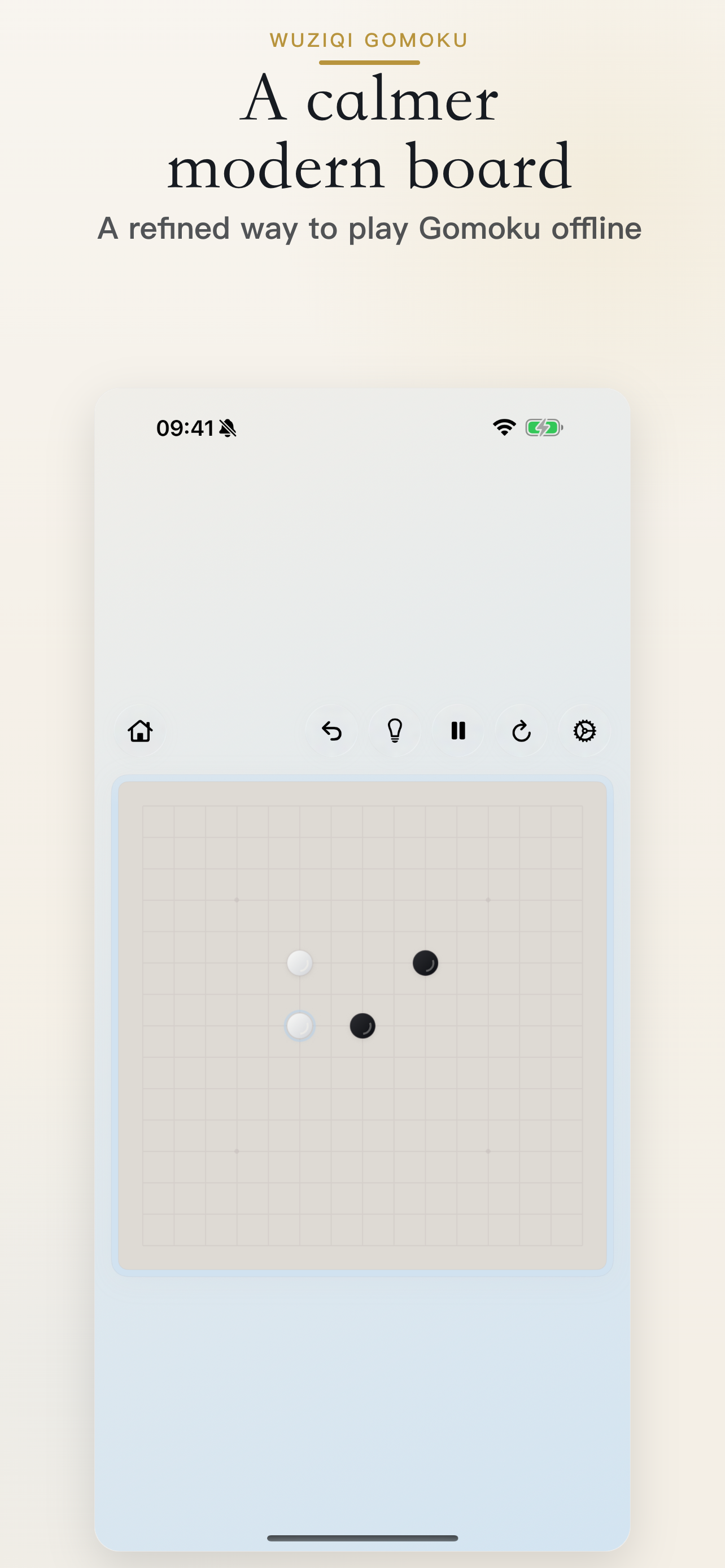 WUZIQI home — a calmer modern Gomoku board