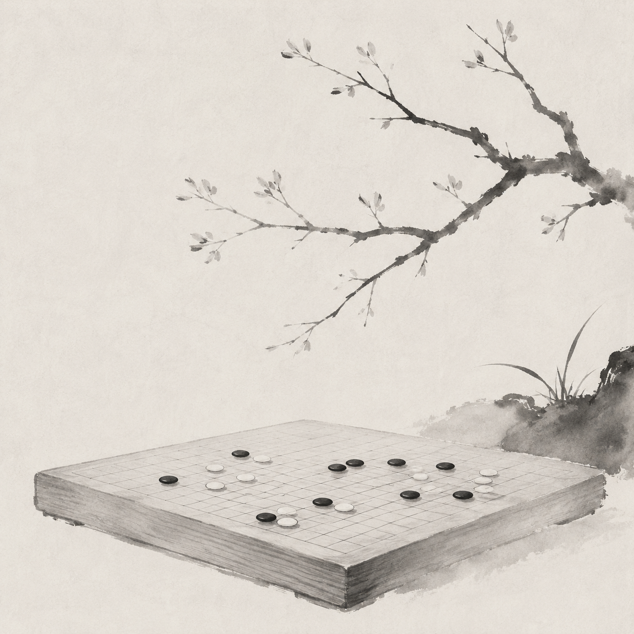 WUZIQI 风格的五子棋棋盘插图