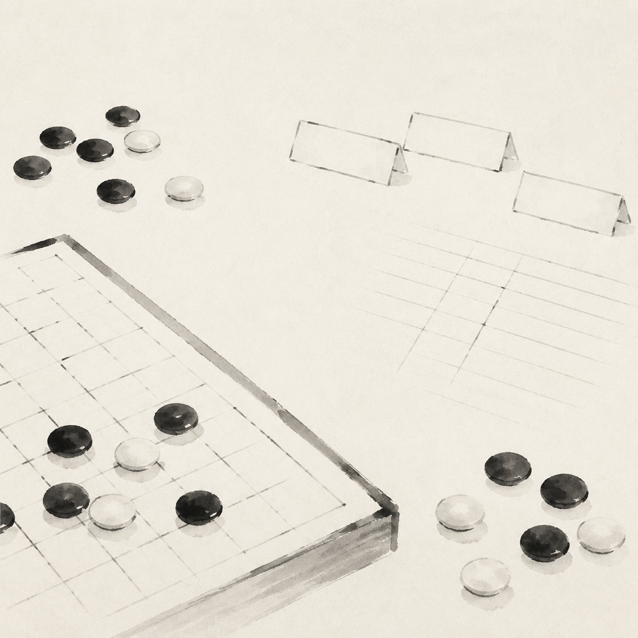 一张示意图展示五子棋团体赛如何由赛程、规则、名单与台次共同构成叙事