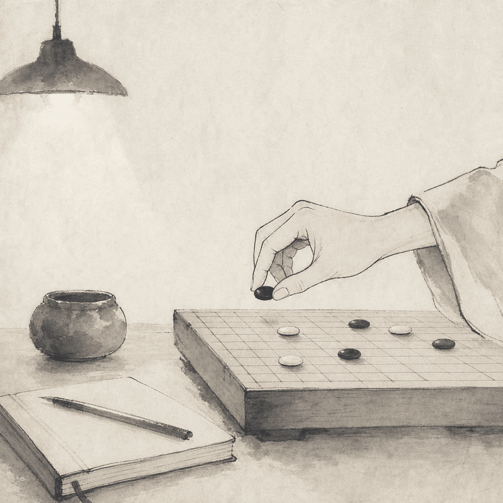 オンライン大会でクラブの対局室に集まって座る青少年棋士と、そばで見守るコーチ