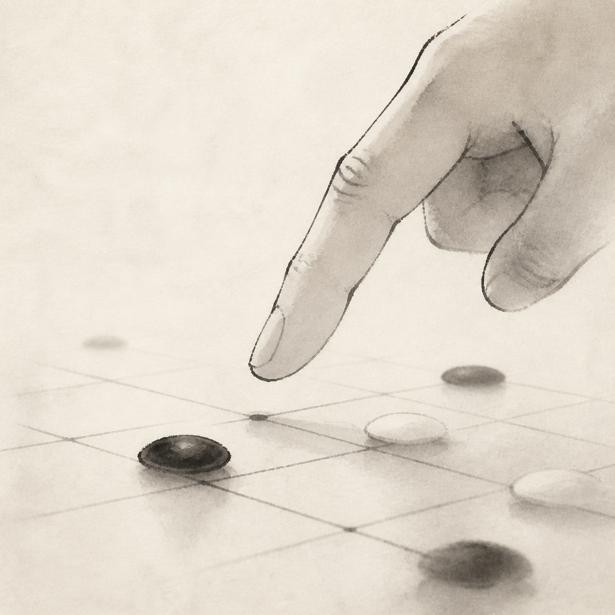 一次落子被分成预览、检查、确认三个瞬间，棋盘节奏因此变得更清楚。