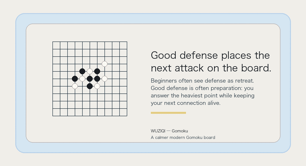 Good defense places the next attack on the board.