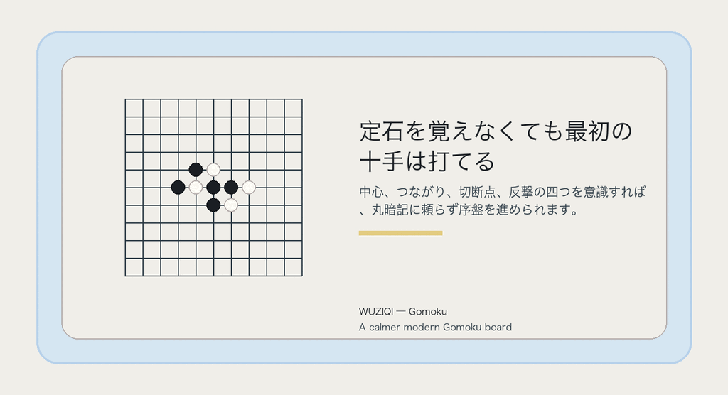 最初の十手は、盤面を読みやすく保つためにあります。