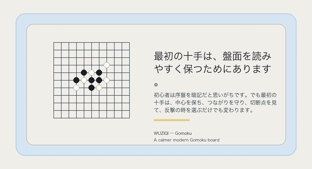 最初の十手は、盤面を読みやすく保つためにあります。