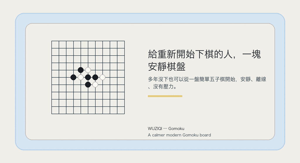 回到棋盤，先從輕的一局開始。